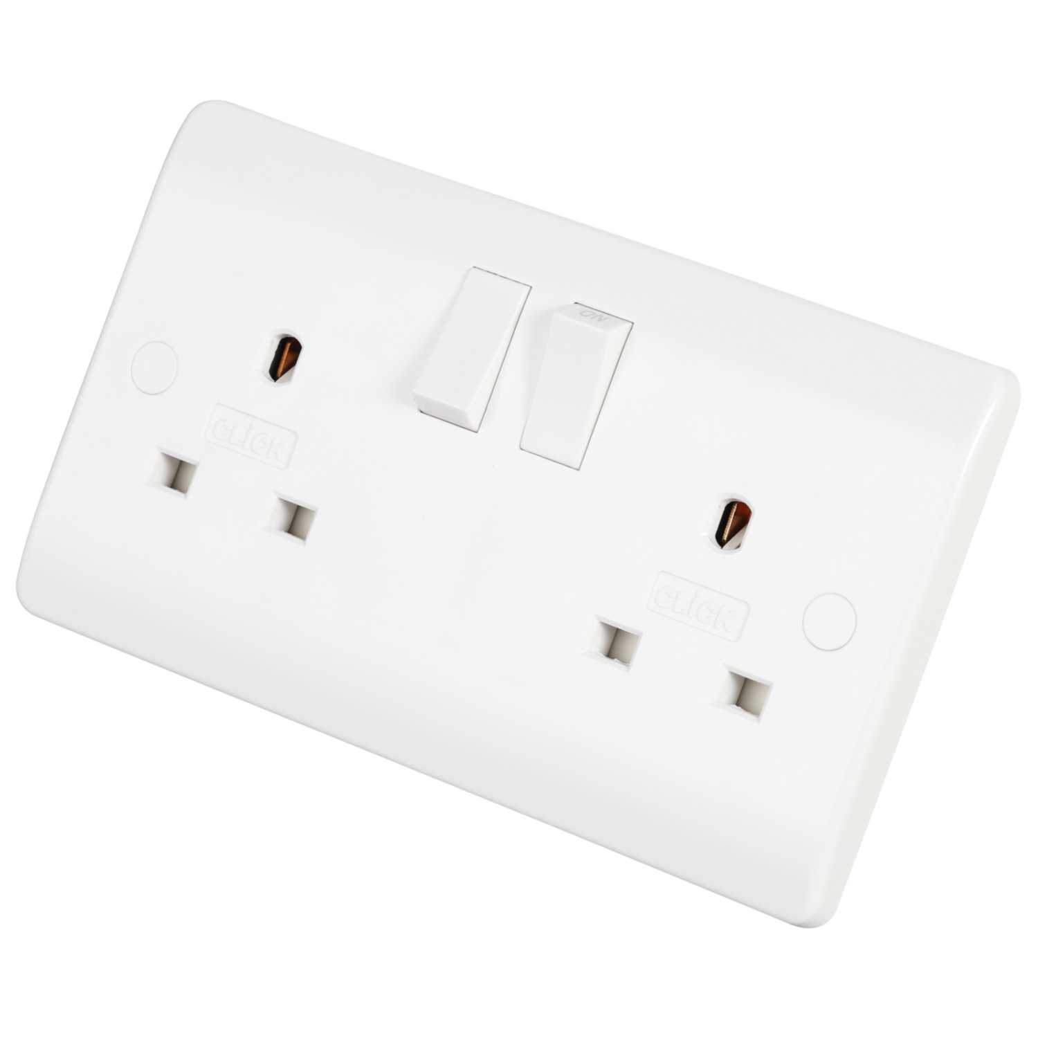 Scolmore Click Mode 13A 2 Gang Non Standard Switched Socket White ...