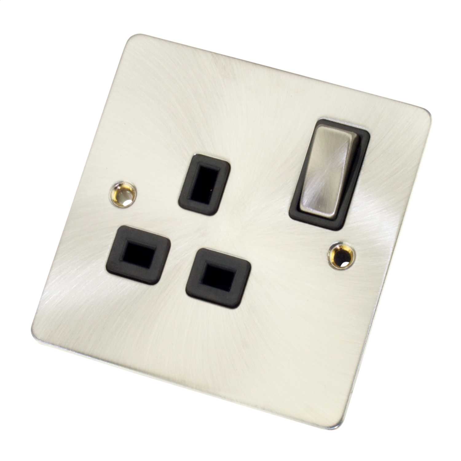 Scolmore Click Define 13A DP 1 Gang Switched Socket Black Insert ...