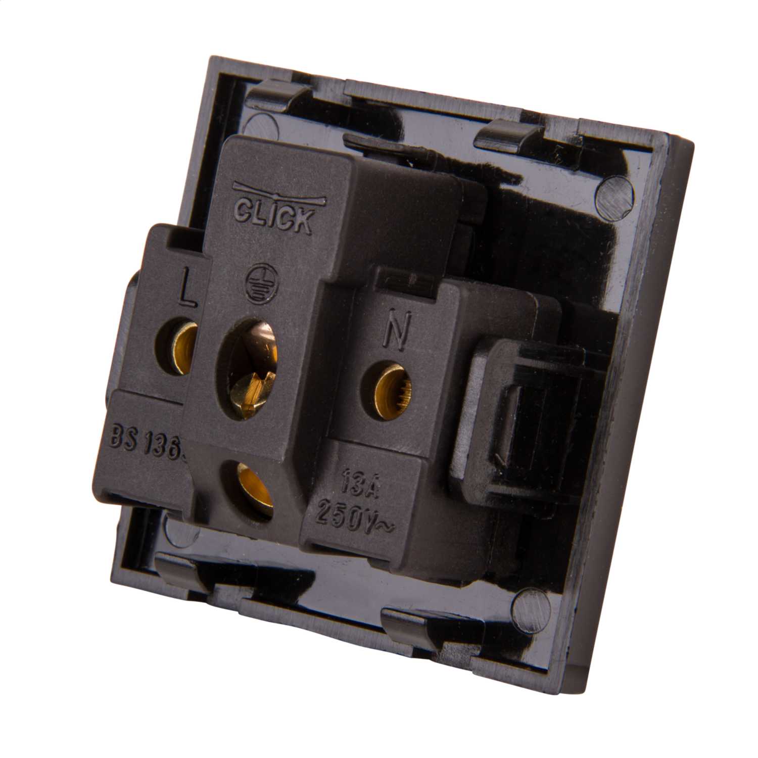 13a Socket Module Scolmore Click New Media 13A UK Socket Outlet Euro Module Black ...