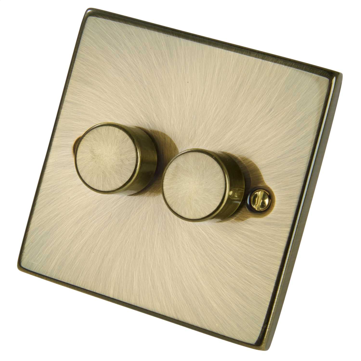 Scolmore Click Deco 400W 2 Gang 2 Way Dimmer Switch Antique Brass