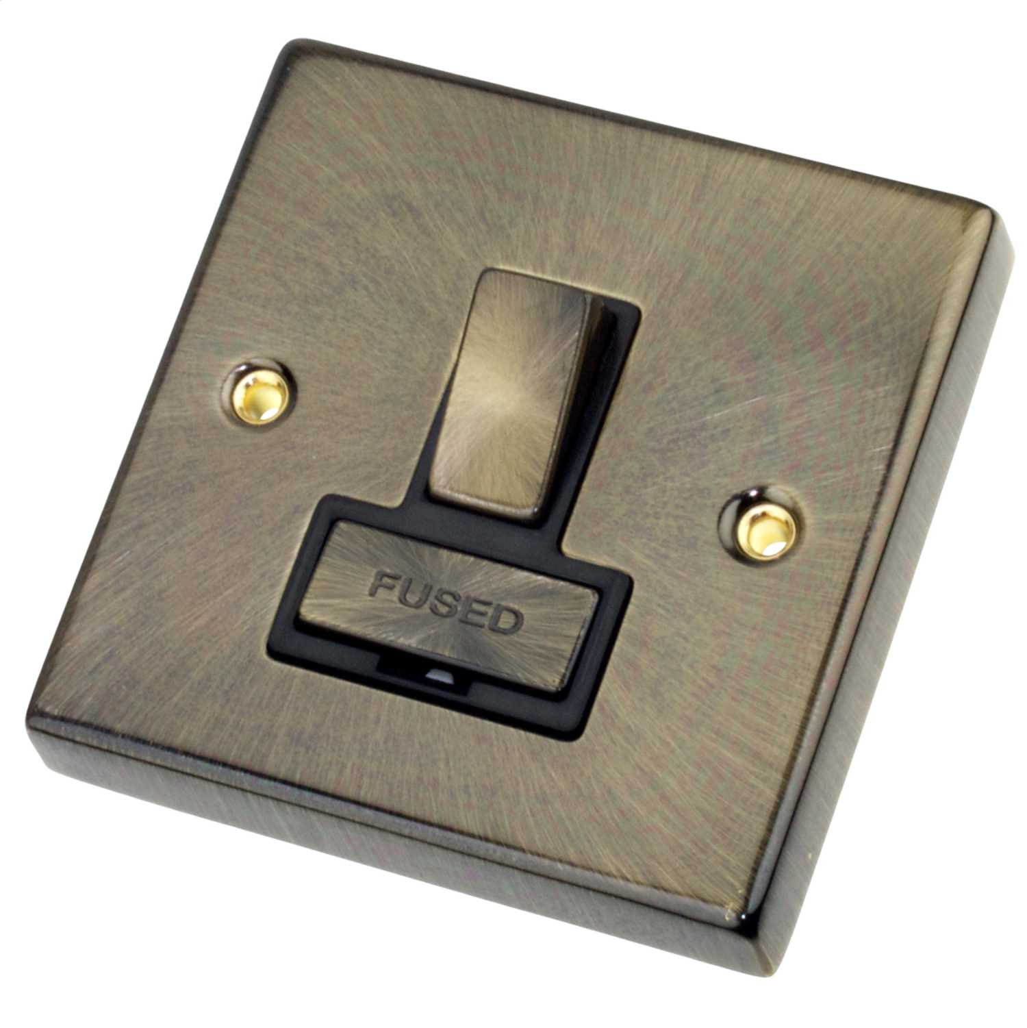 Scolmore Click Deco 13A DP Switched Fused Spur Metal / Black Insert