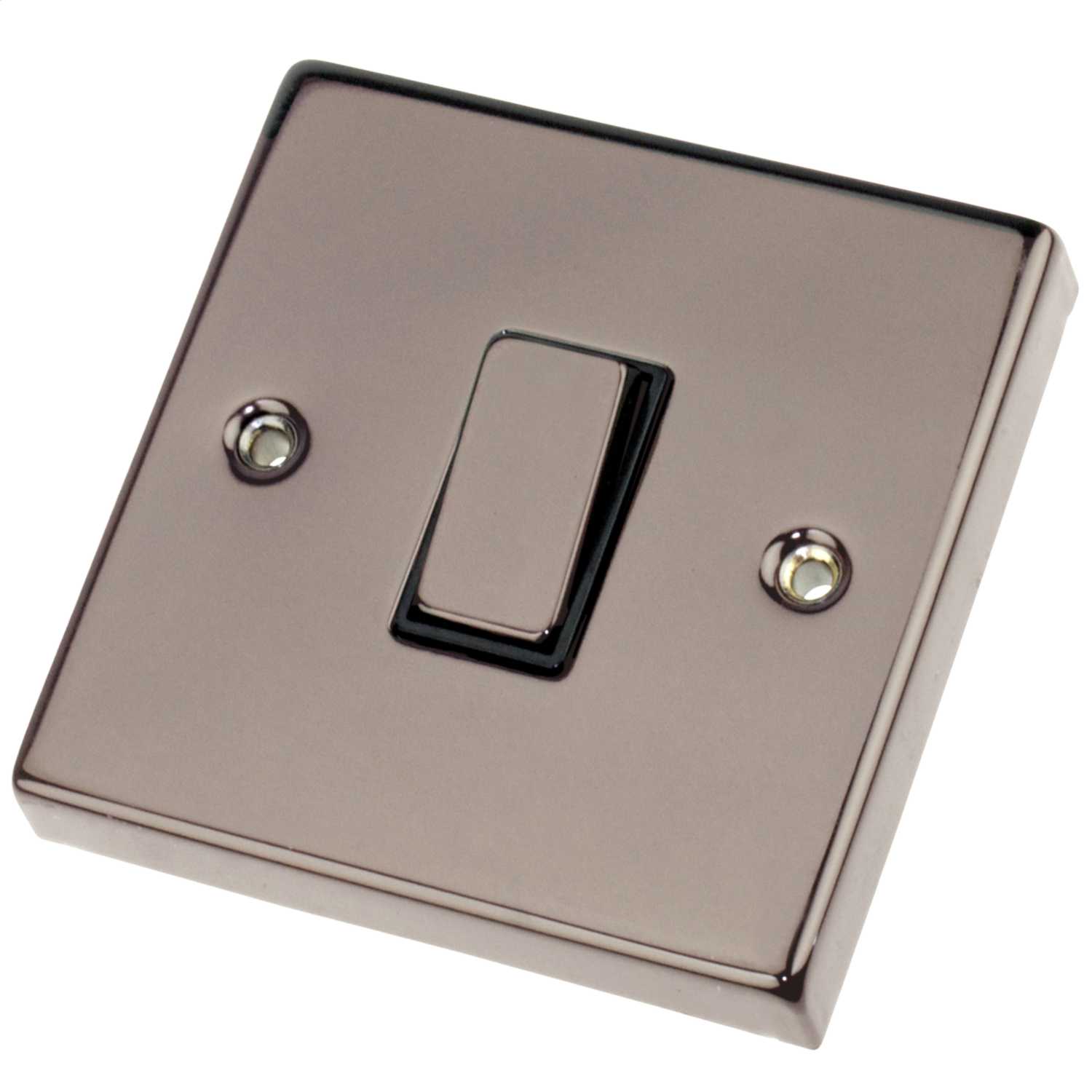 Scolmore Click Deco 10A 1 Gang 2 Way Switch Metal / Black Insert Black ...