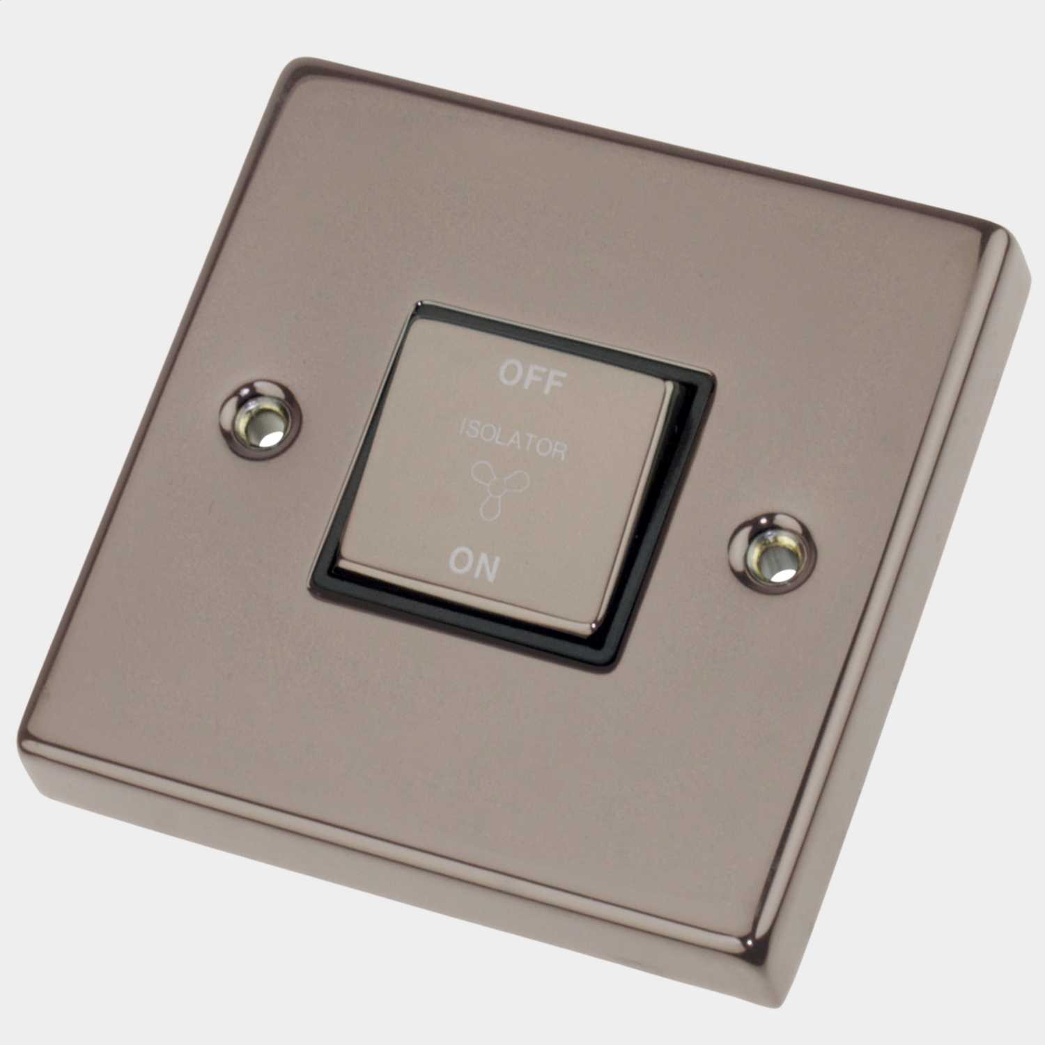 Scolmore Click Deco 10A Triple Pole Fan Isolator Switch Metal / Black