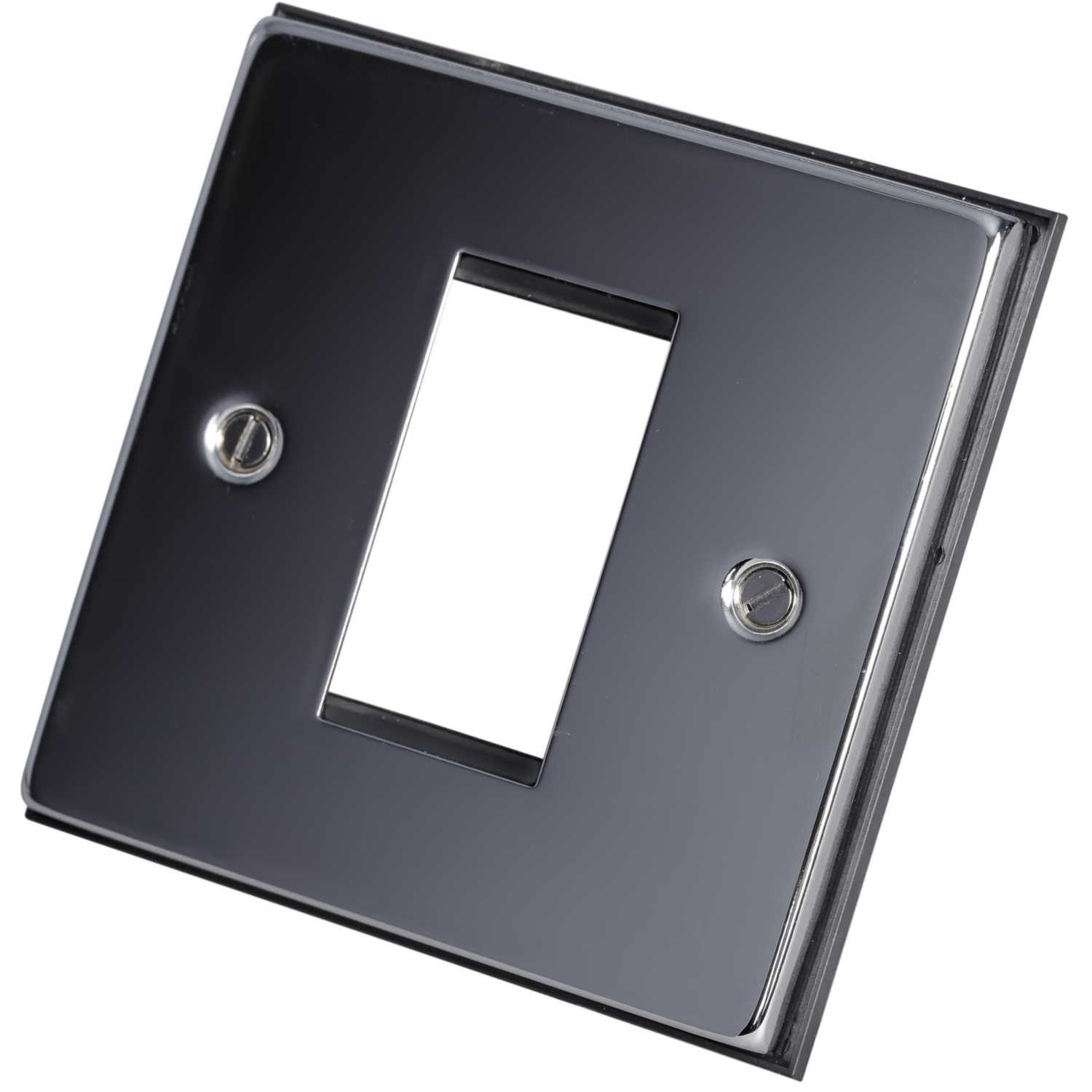Polished Chrome CAT5 Wall Plate - Single Gang Network Jack Cover
