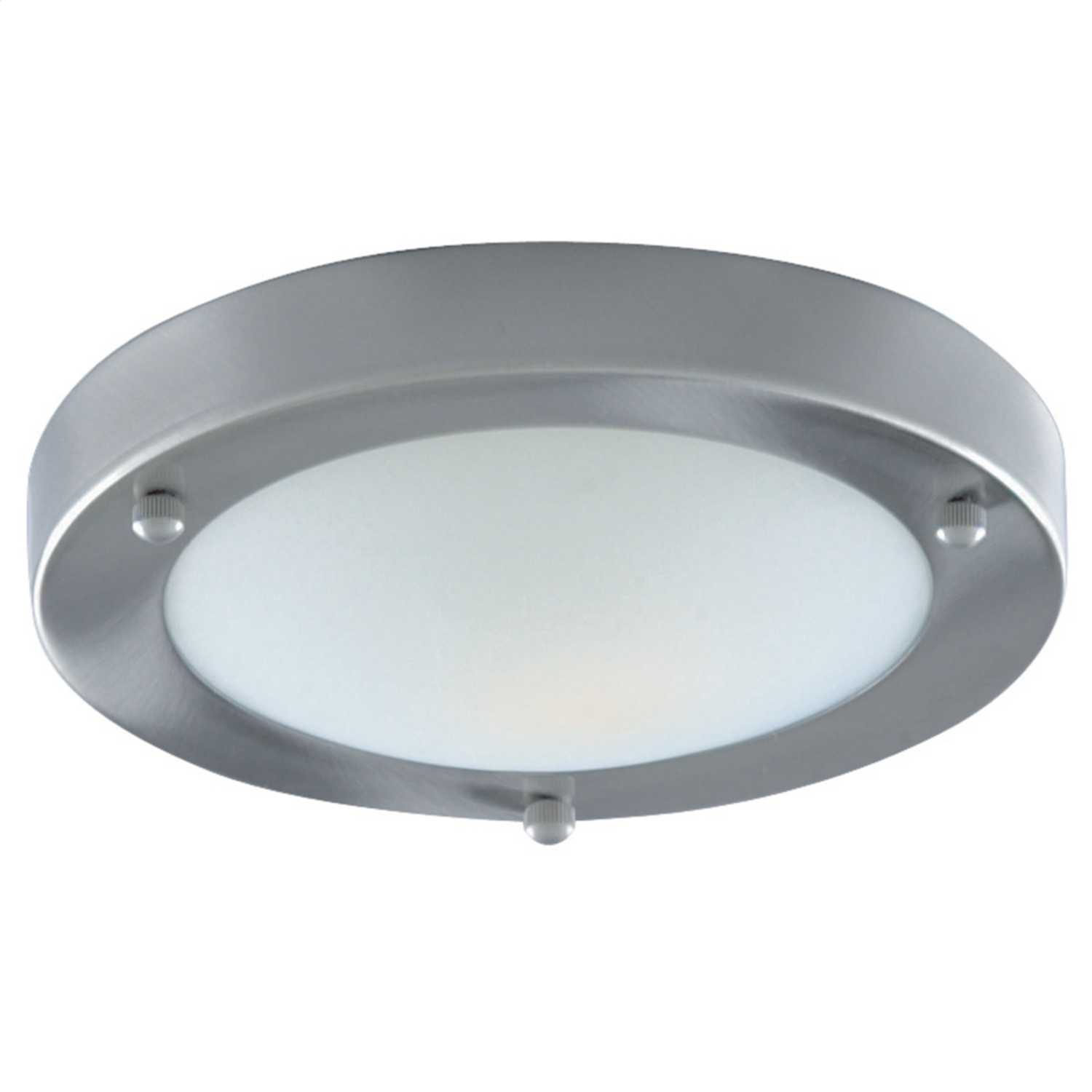 Searchlight Flush Es Bathroom Ceiling Light Satin Silver 1131 31ss Cef