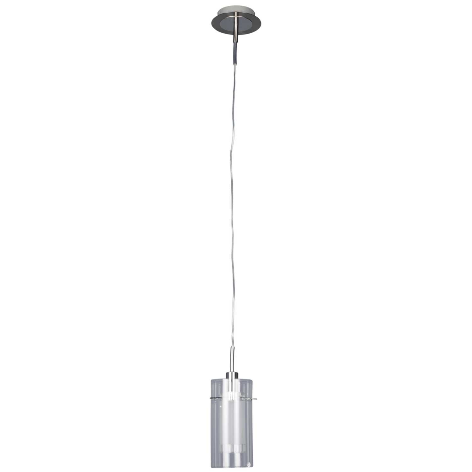 Searchlight Duo 1 Chrome Pendant Light with Double Glass Cylinder Shade ...