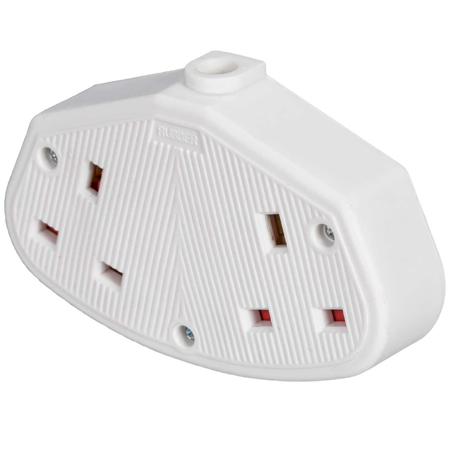 Lga Selectric Heavy Duty 13a 2 Gang Rubber Trailing Socket White