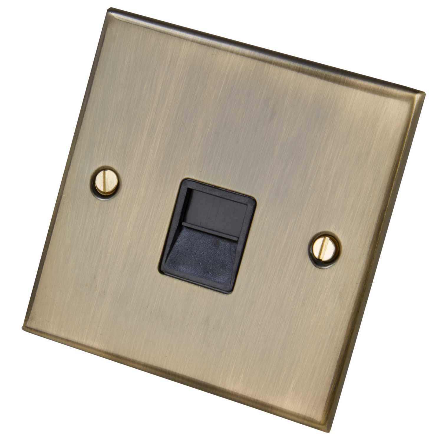 LGA Selectric 1 Gang Master Telephone Socket Black Insert Antique Brass ...