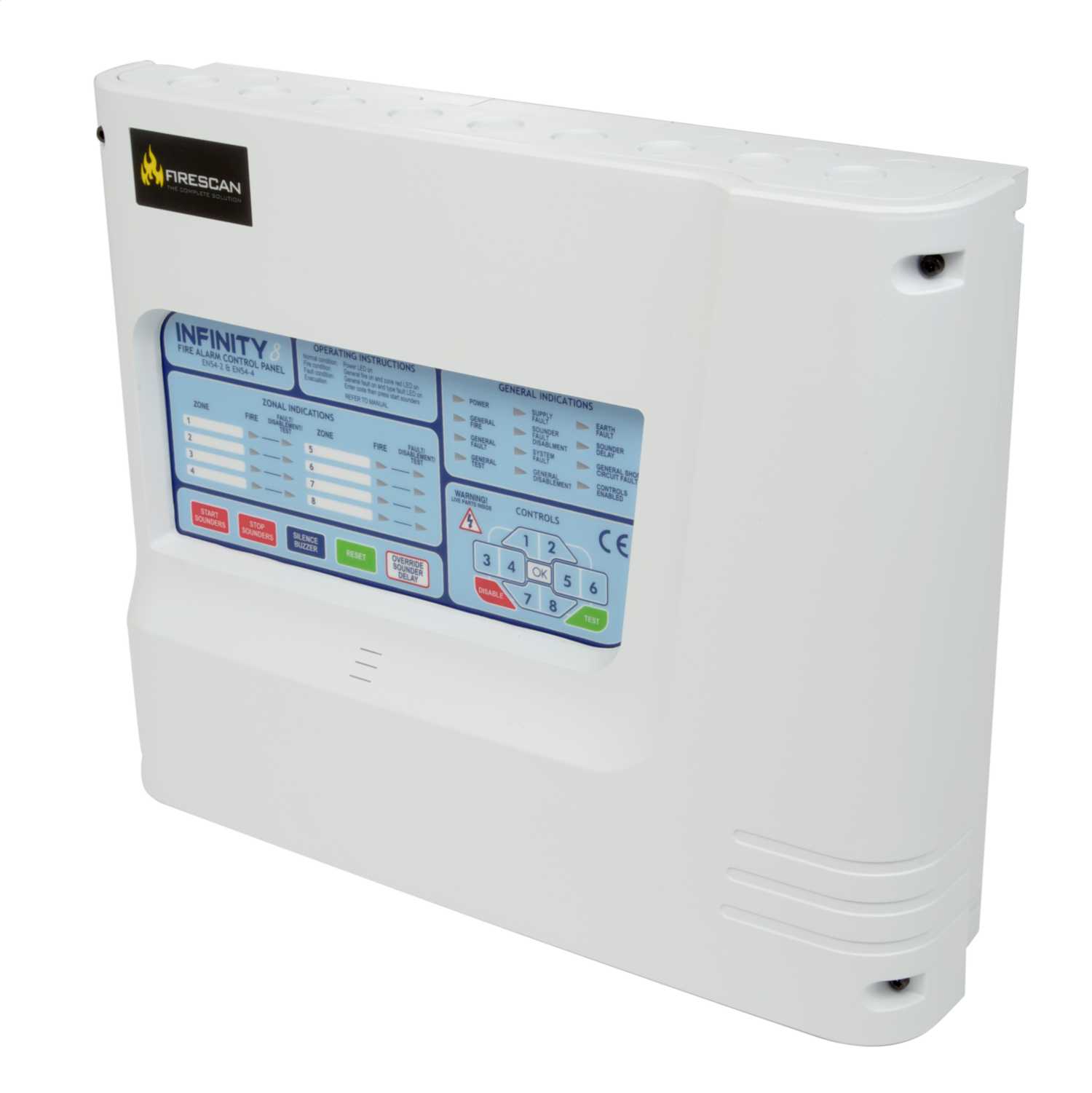 Firescan 2 Zone Infinity Fire Alarm Panel with Batteries (FSINF2) CEF