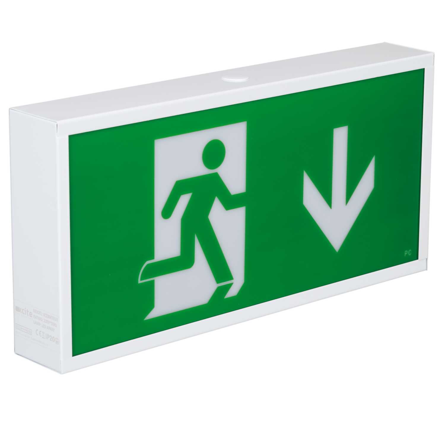 Xcite 5W LED Emergency Maintained Exit Box with Arrow Down Legend ...