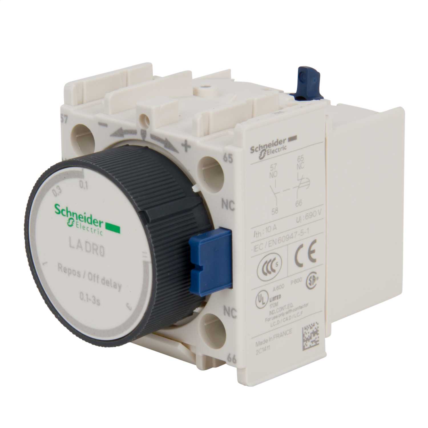 Schneider Telemecanique Off Delay Pneumatic Timer 0.1 to 3 Seconds