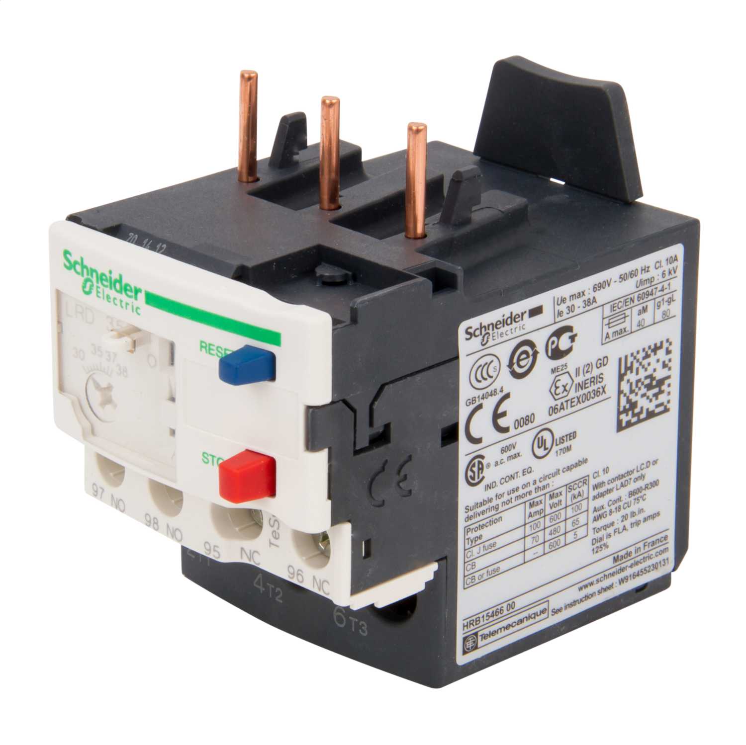 Schneider Telemecanique 30 to 38A Thermal Overload Relay (LRD35) | CEF