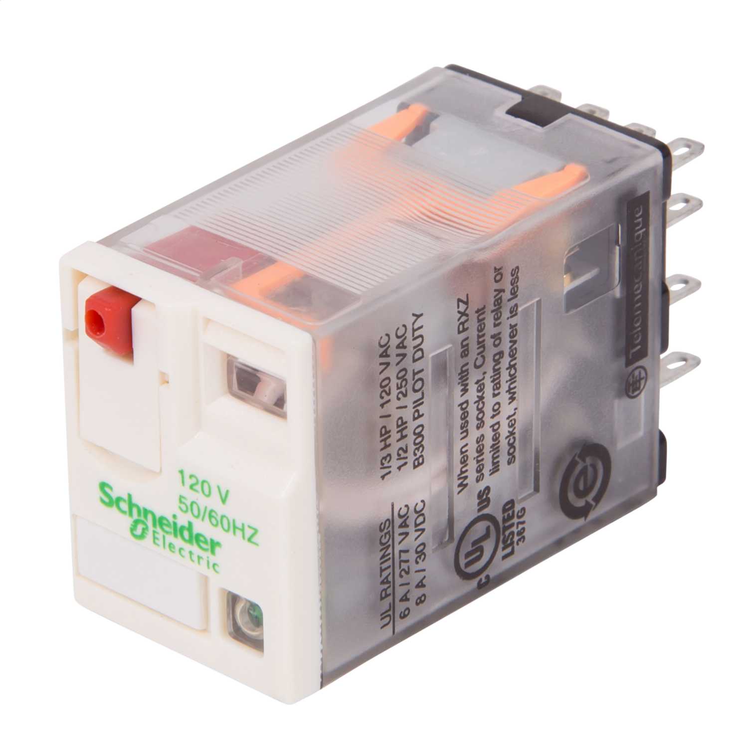 Schneider Telemecanique 14 Pin 120V AC 6A Miniature Plug In Relay with