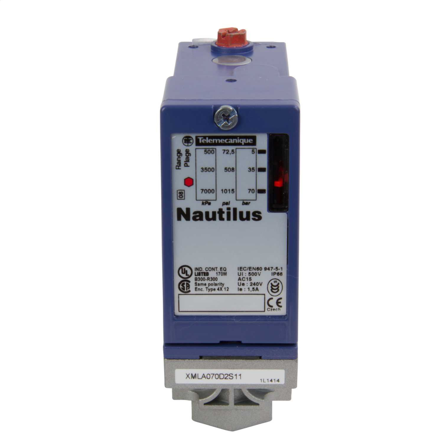 Schneider Telemecanique Pressure Switch 70 Bar Fixed Scale 1 Threshold