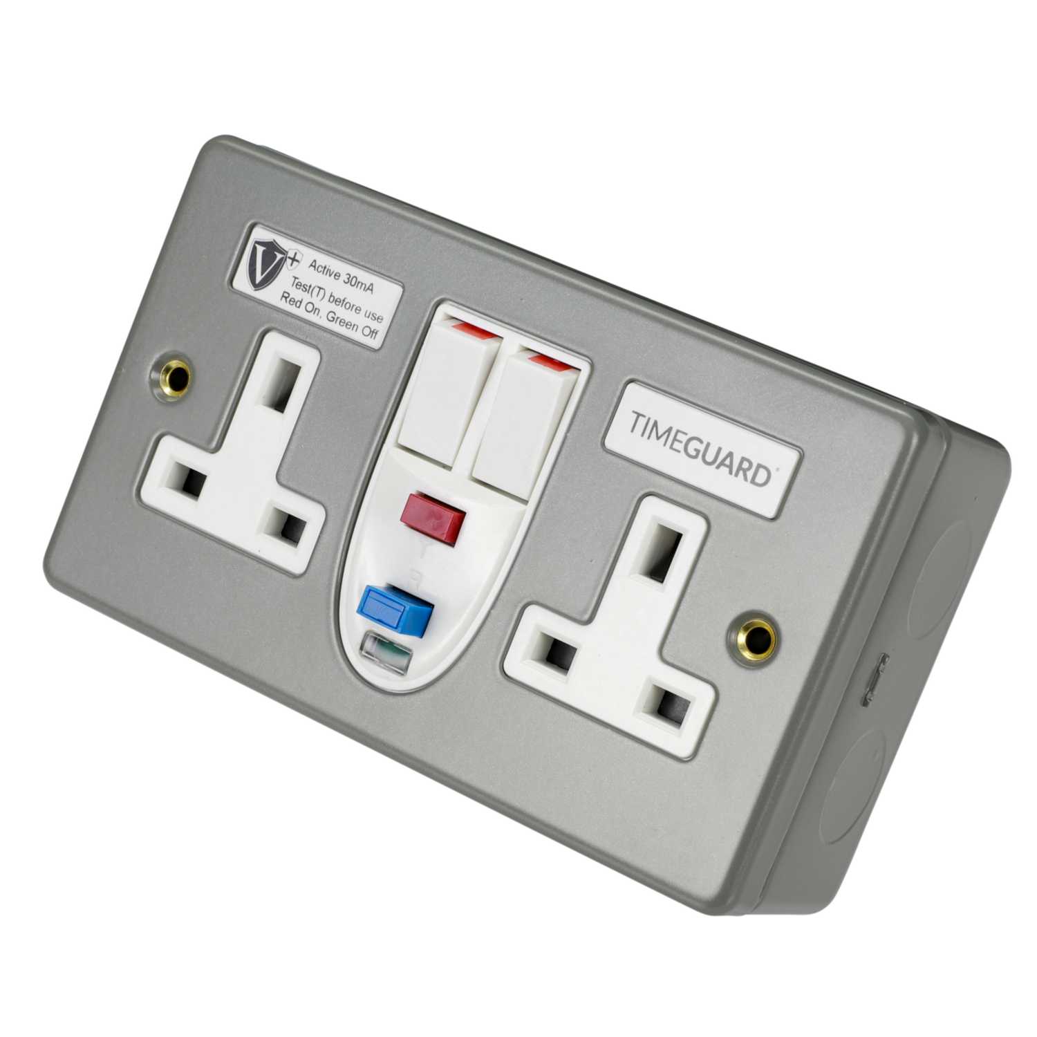 Timeguard 13A 2 Gang Active RCD Socket Metal Clad (RCD07MAVN) CEF