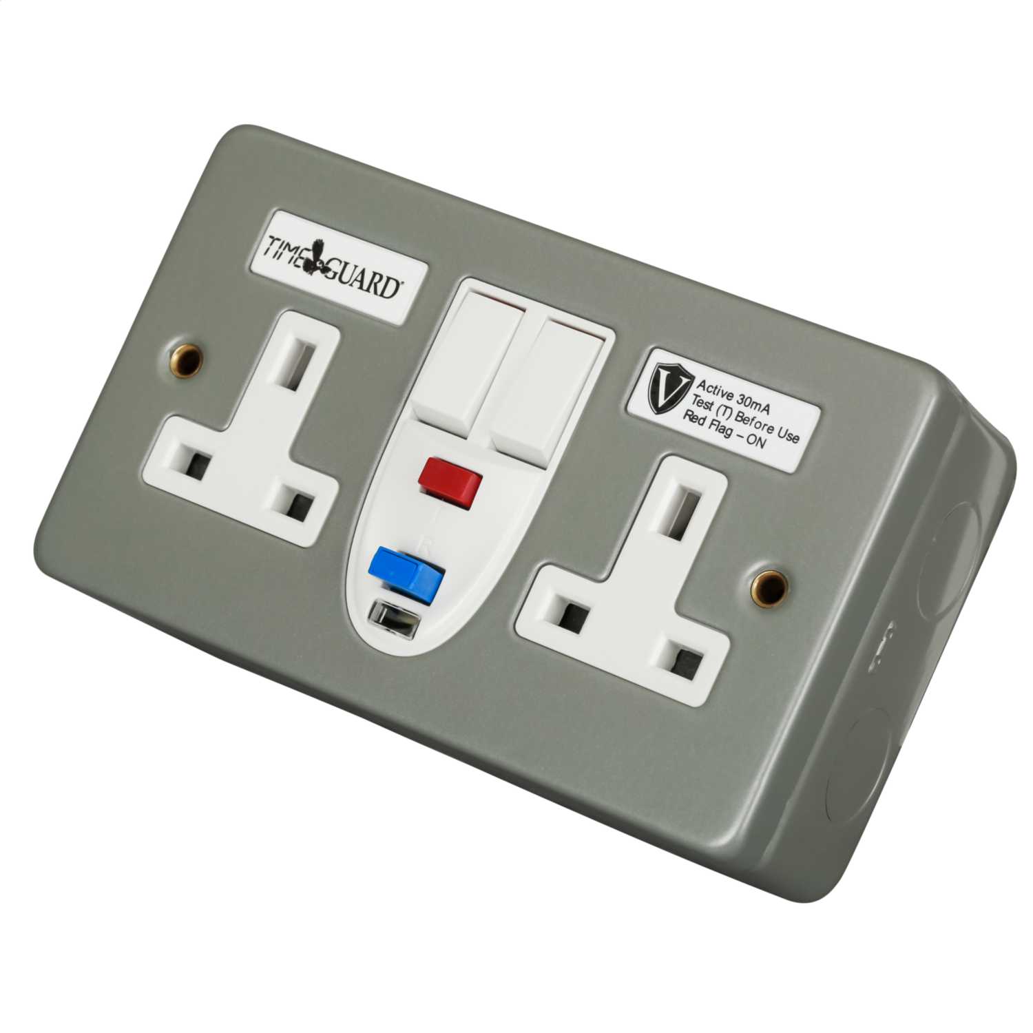Timeguard 13A 2 Gang RCD Socket Metal Clad (RCD07MAV) CEF