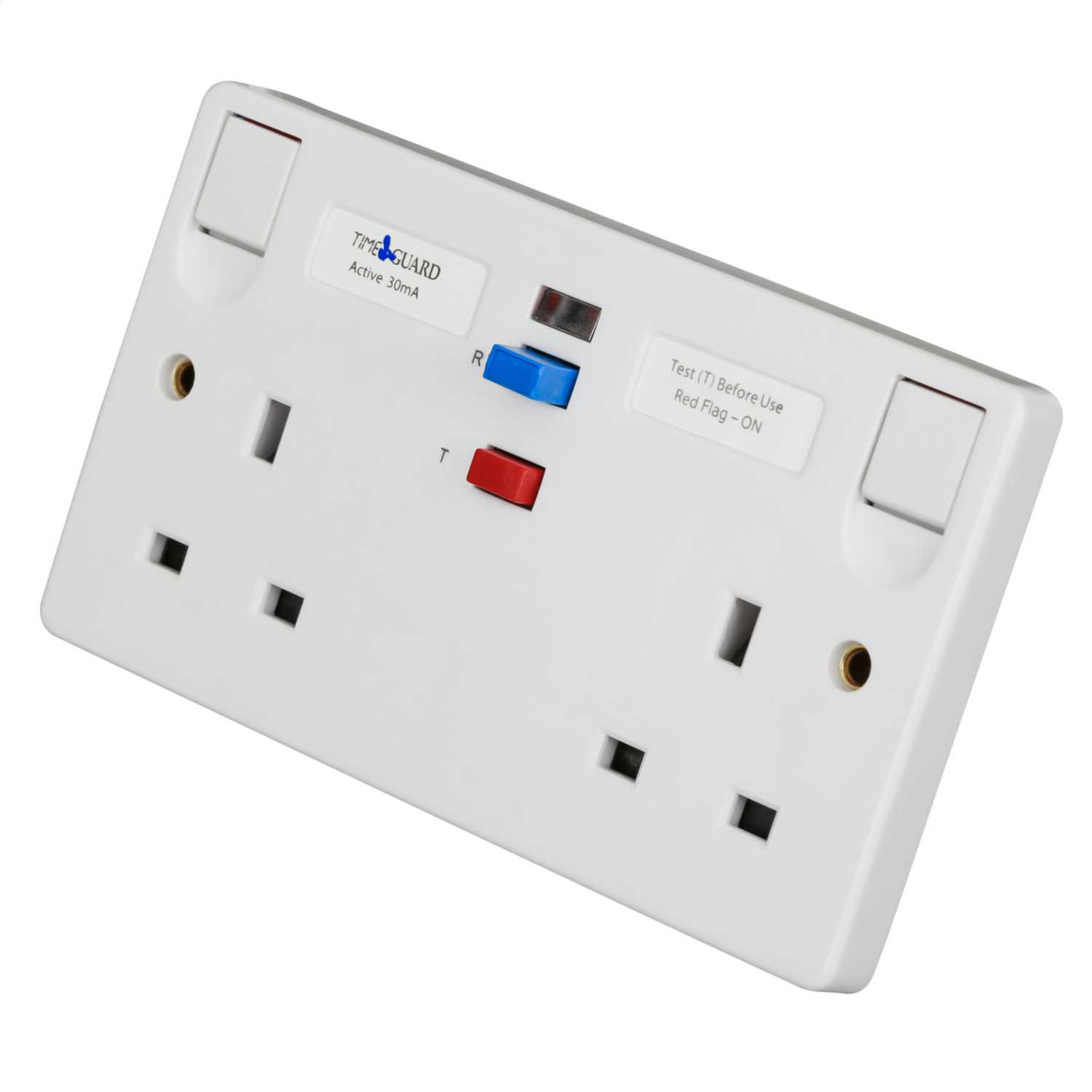 Timeguard 13A 2 Gang RCD Switched Socket White (TFA05W) CEF