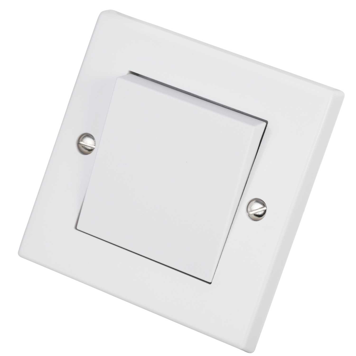 Volex 10A 1 Gang 2 Way Light Switch Wide Rocker White (VX4020) CEF