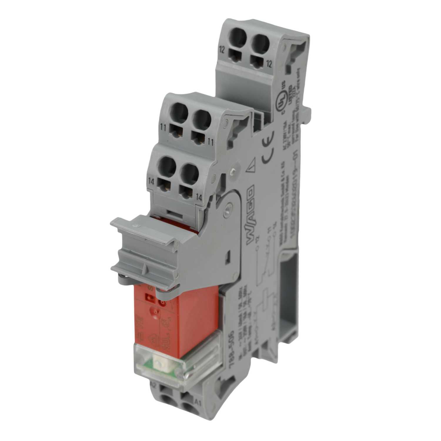 Wago 16A 24V AC 1 C/O Relay and Socket with Indication and Retaining