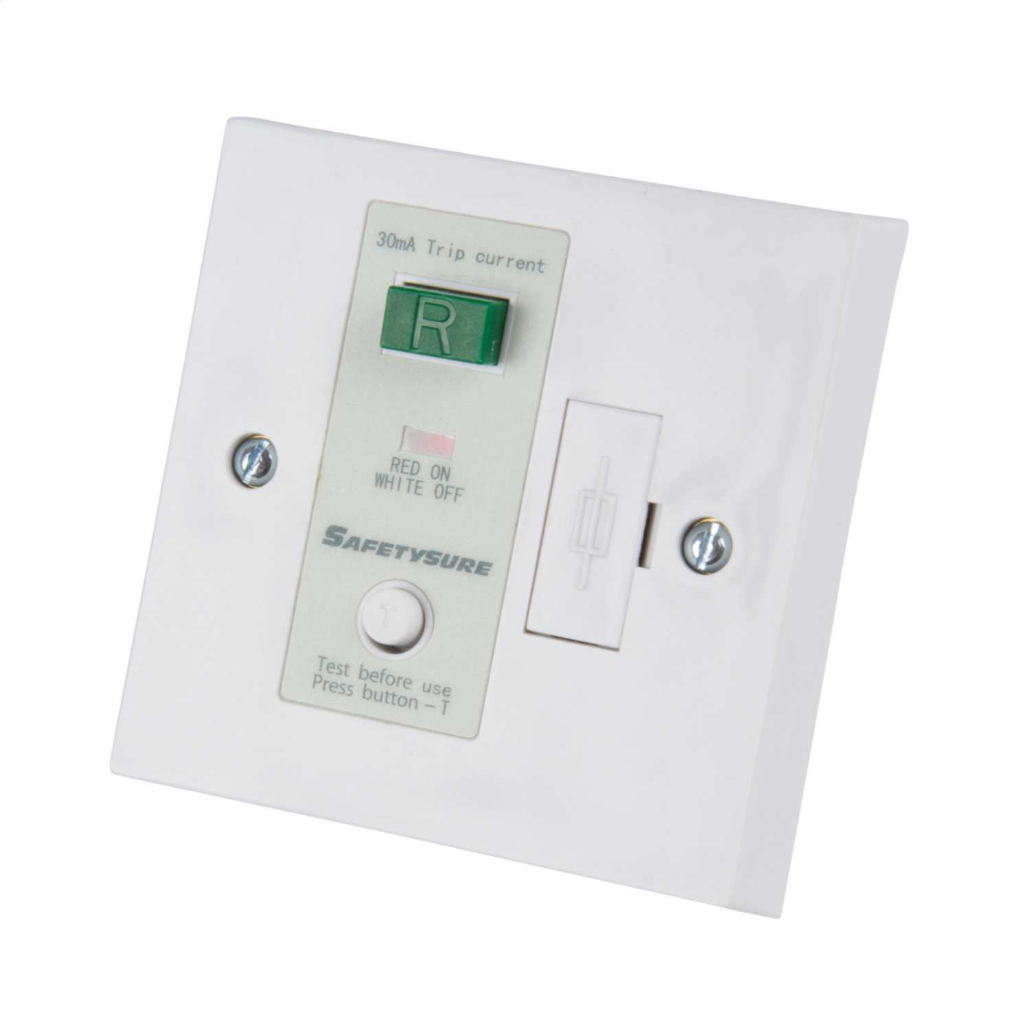 Switched Rcd Spur Warmup 1 Gang 30mA RCD Fused Spur White (RCD) | CEF