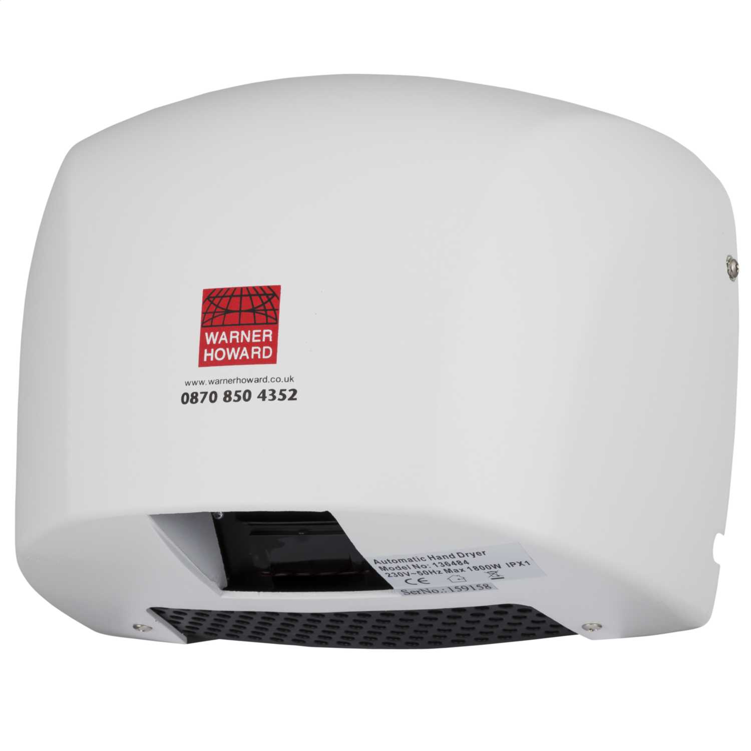 PHS Warner Howard 1.8kW SM48 Automatic Hand Dryer White (136484) | CEF