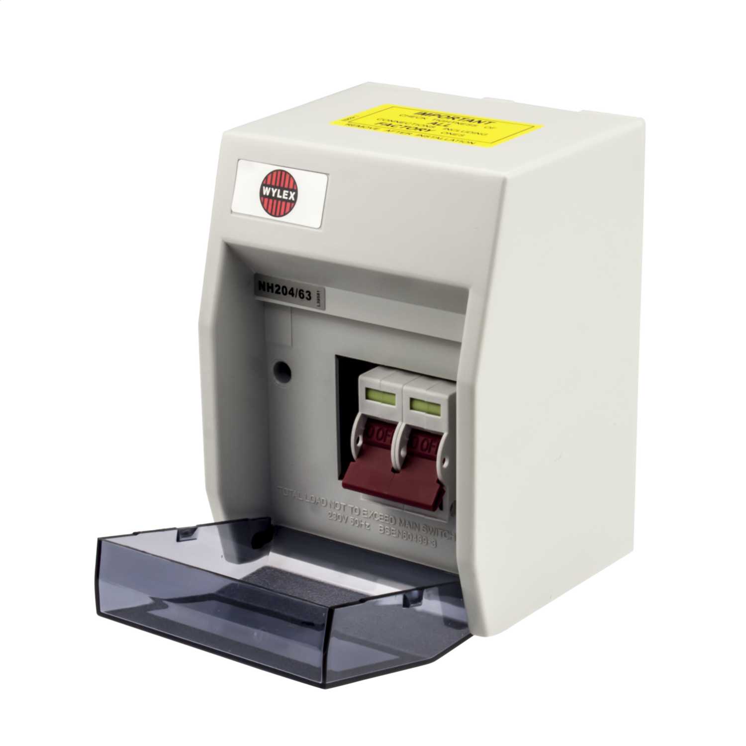 Wylex 2 Way 63A DP Isolator Incomer Insulated Consumer Unit (NH204/63) | CEF