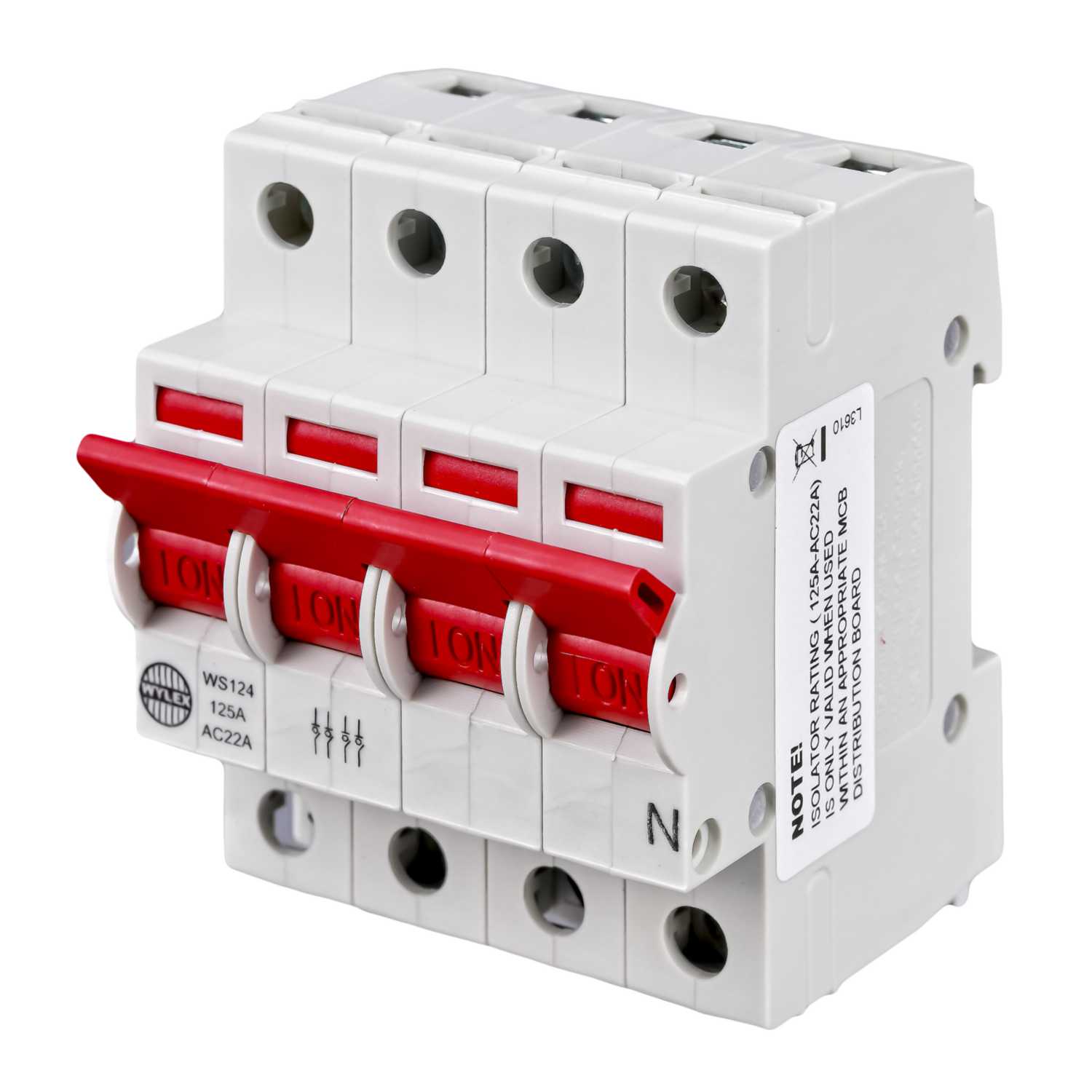 Wylex 125A 4 Pole Isolator Switch (WS124) | CEF