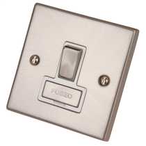 Deco 13 Amp Fused Switch Connection Unit Satin Chrome White Insert ~ VPSC751WH